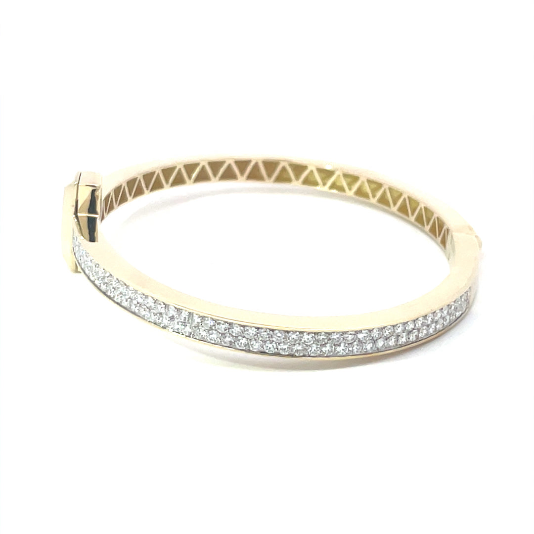 9ct Yellow Gold Diamond Bangle