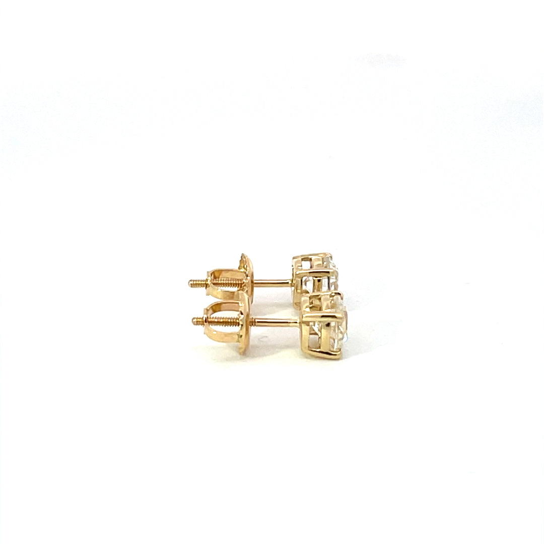 14ct Yellow Gold Diamond Stud Earrings