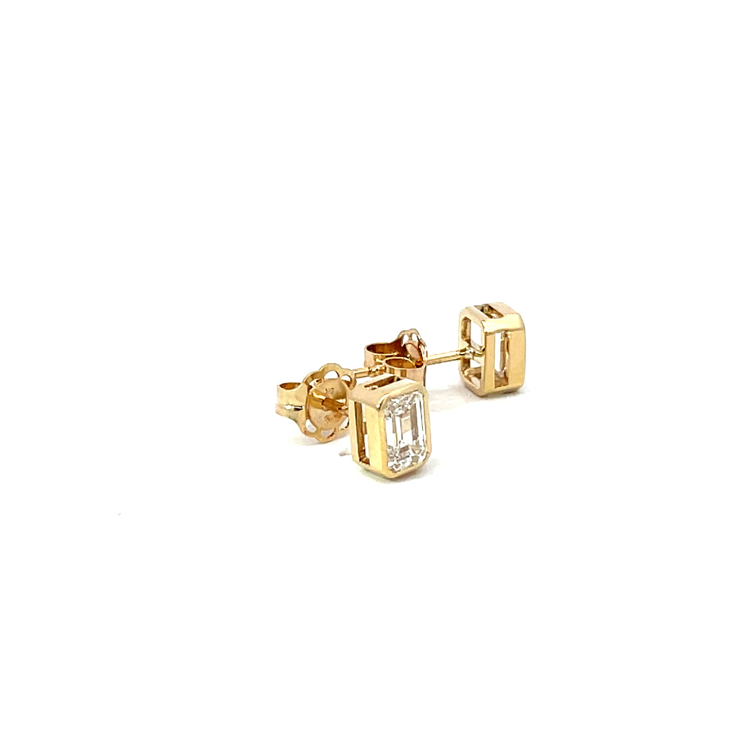 9ct Yellow Gold Lab Grown Diamond Earrings