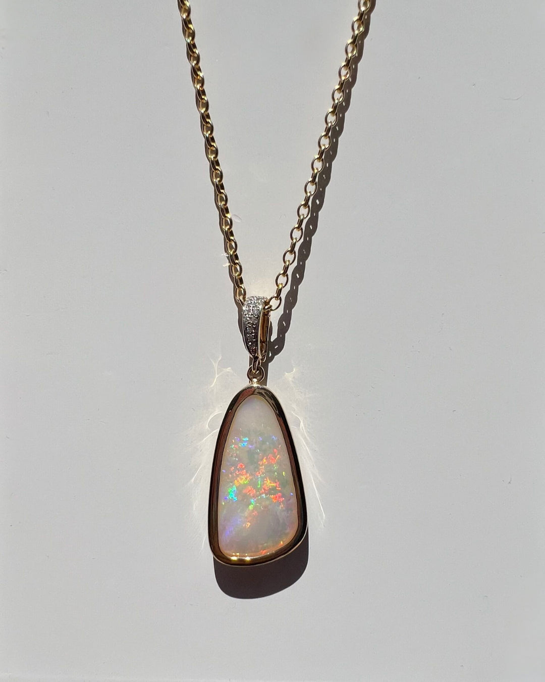 18ct Yellow Gold Opal Enhancer Pendant